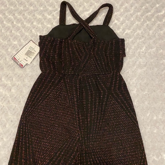 Trixxi Girl Black Rainbow Metallic Ruffle Jumpsuit - M - Picture 11 of 13